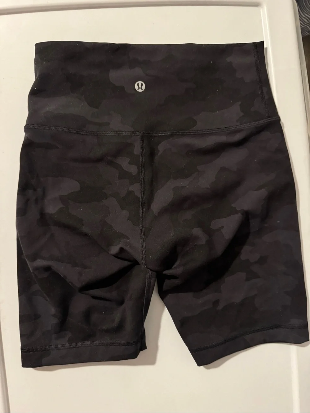 lululemon Black Camo High-Rise Bike Shorts